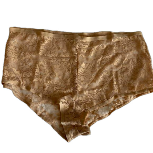 Woman Within Comfort Choice New Women's 10 Nude Sheer Lace Boyshort Brief - Picture 1 of 8